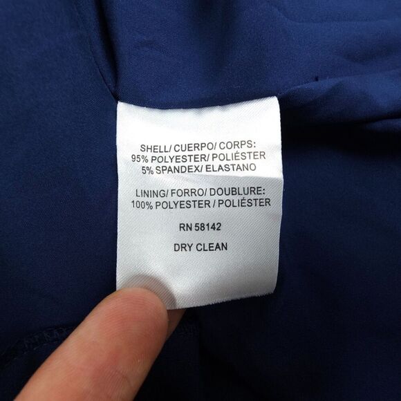 GAL MEETS GLAM Tyler Off The Shoulder Scuba Crepe Dress Midi Navy Blue Romantic - Picture 9 of 9